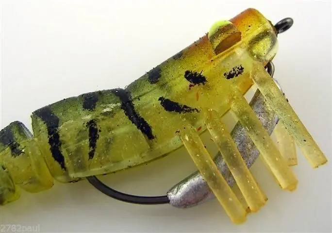 50mm Zerek Live Shrimp Pre Rigged Lumo Eyes Jointed Body Lure