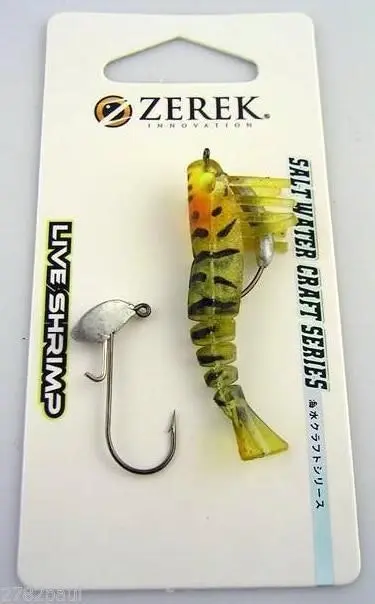 50mm Zerek Live Shrimp Pre Rigged Lumo Eyes Jointed Body Lure