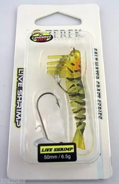 50mm Zerek Live Shrimp Pre Rigged Lumo Eyes Jointed Body Lure