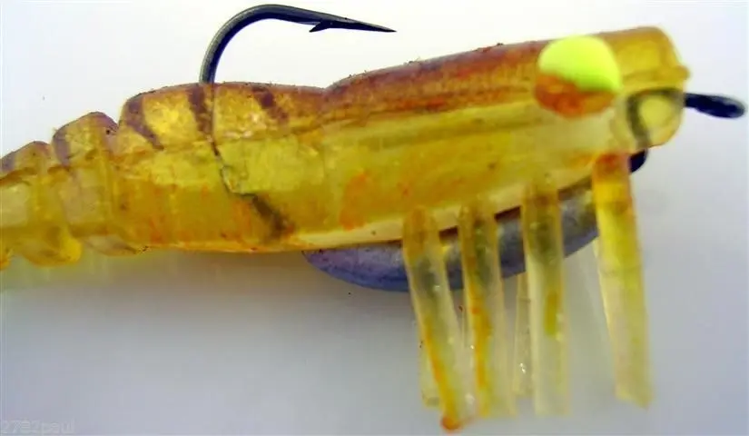 50mm Zerek Live Shrimp Pre Rigged Lumo Eyes Jointed Body Lure