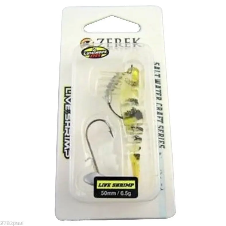 50mm Zerek Live Shrimp Pre Rigged Lumo Eyes Jointed Body Lure