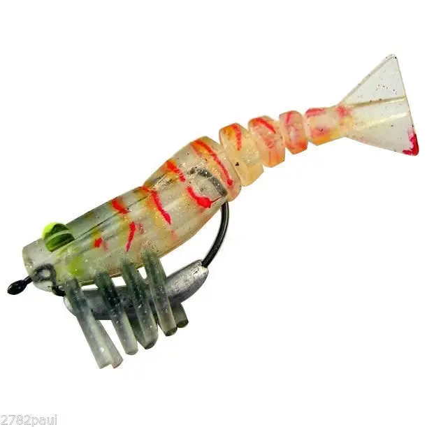 50mm Zerek Live Shrimp Pre Rigged Lumo Eyes Jointed Body Lure