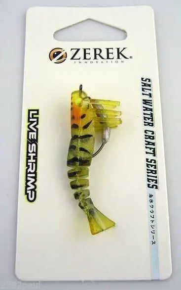 50mm Zerek Live Shrimp Pre Rigged Lumo Eyes Jointed Body Lure