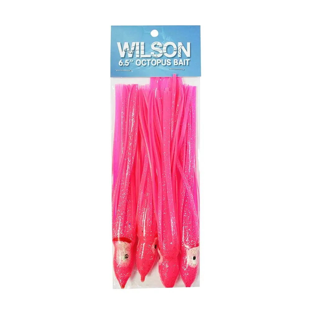 4 Pack of Wilson 6.5 Inch Vinyl Octopus Squid Skirts-Squid Tails-Trolling Skirts