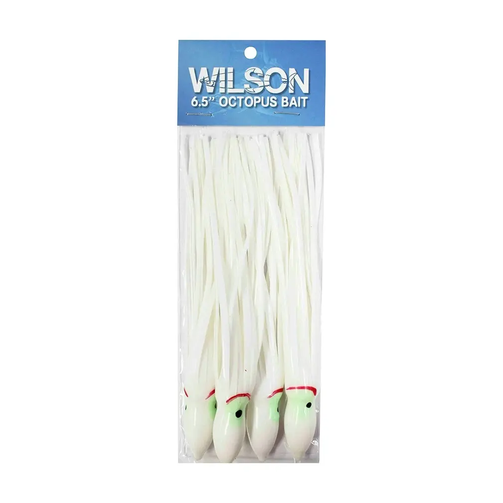 4 Pack of Wilson 6.5 Inch Vinyl Octopus Squid Skirts-Squid Tails-Trolling Skirts