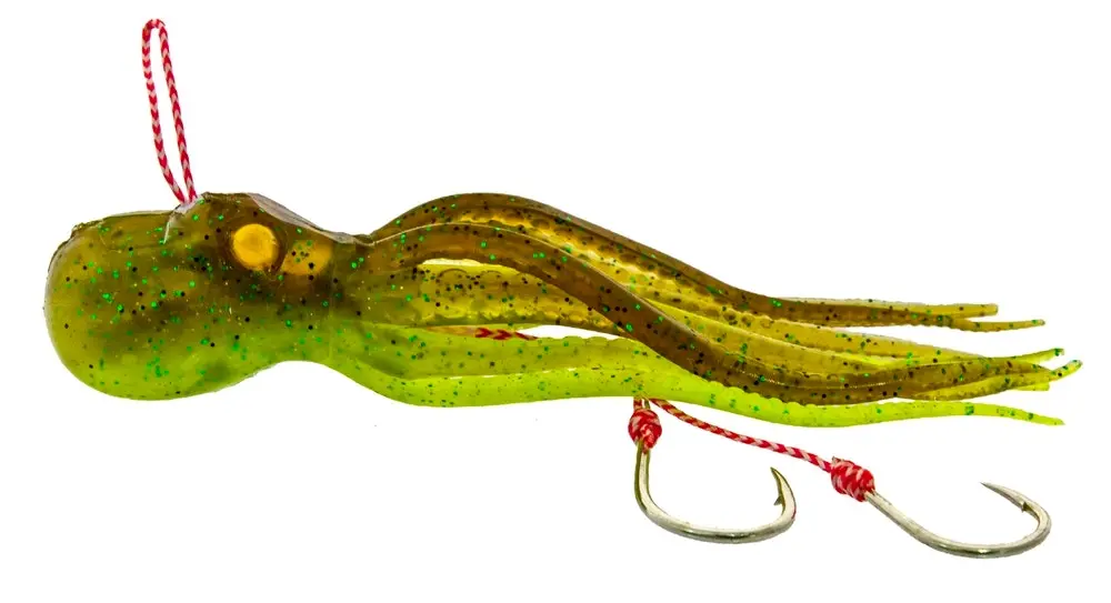 4" Mustad Mini InkVader Assist 30g Octopus Soft Bait Fishing Lure - Gold Eye