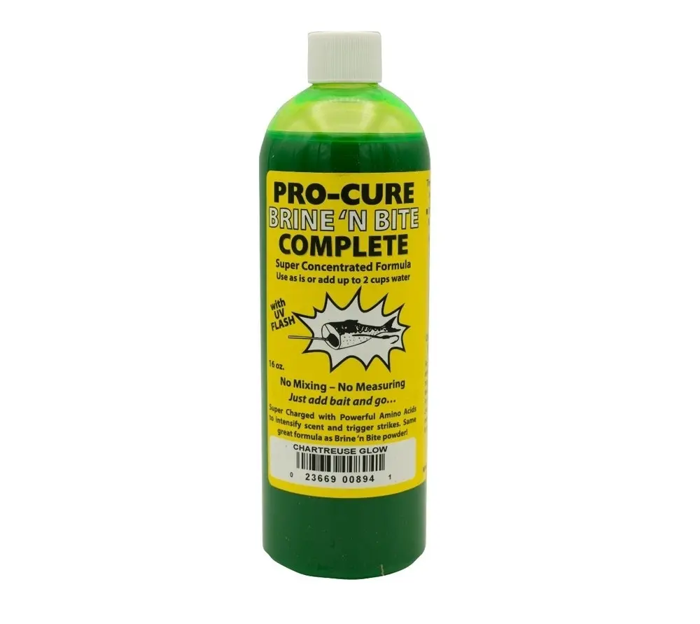 16oz Bottle of Pro-Cure Brine 'N Bite Complete Bait Scent Formula