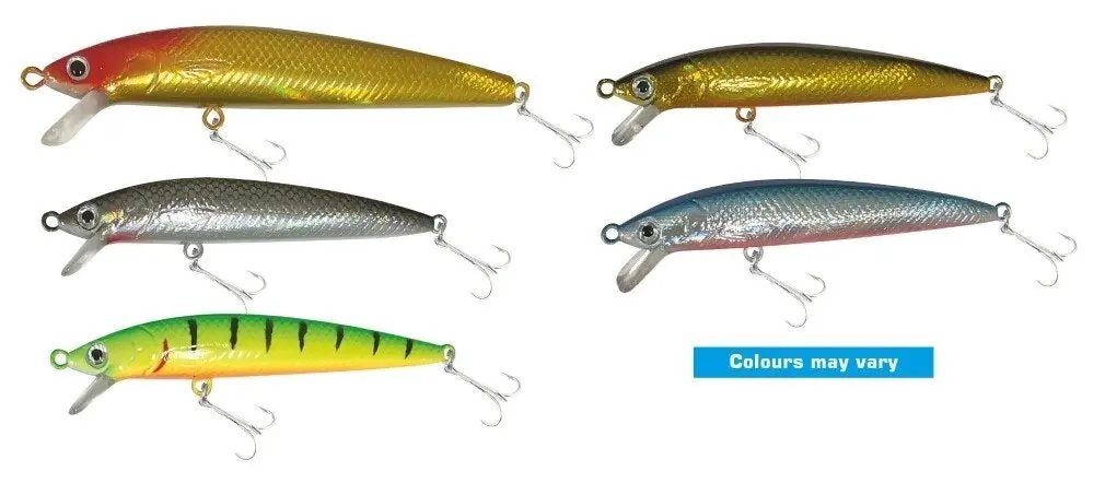 Jarvis Walker 80mm Minnow Lure Pack - 5 Pack of Floating Hard Body Fishing Lures