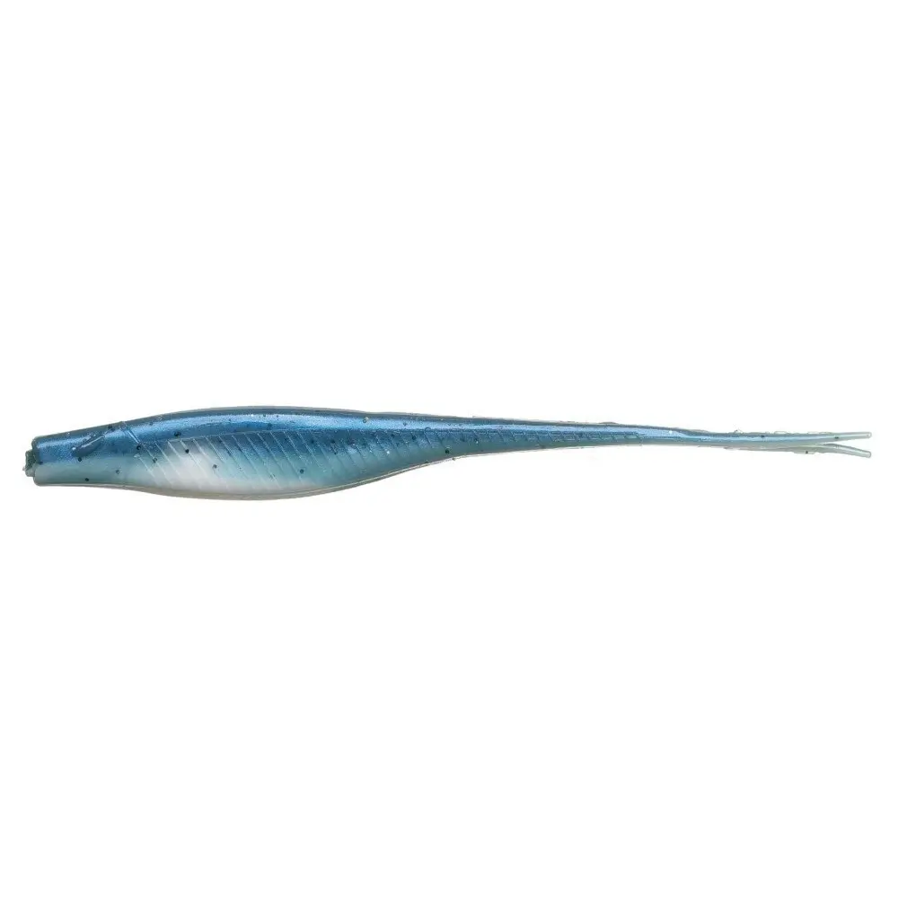 4 Pack of 7 Inch Bite Science Jerk Minnow Soft Plastic Lures - Blue Shad