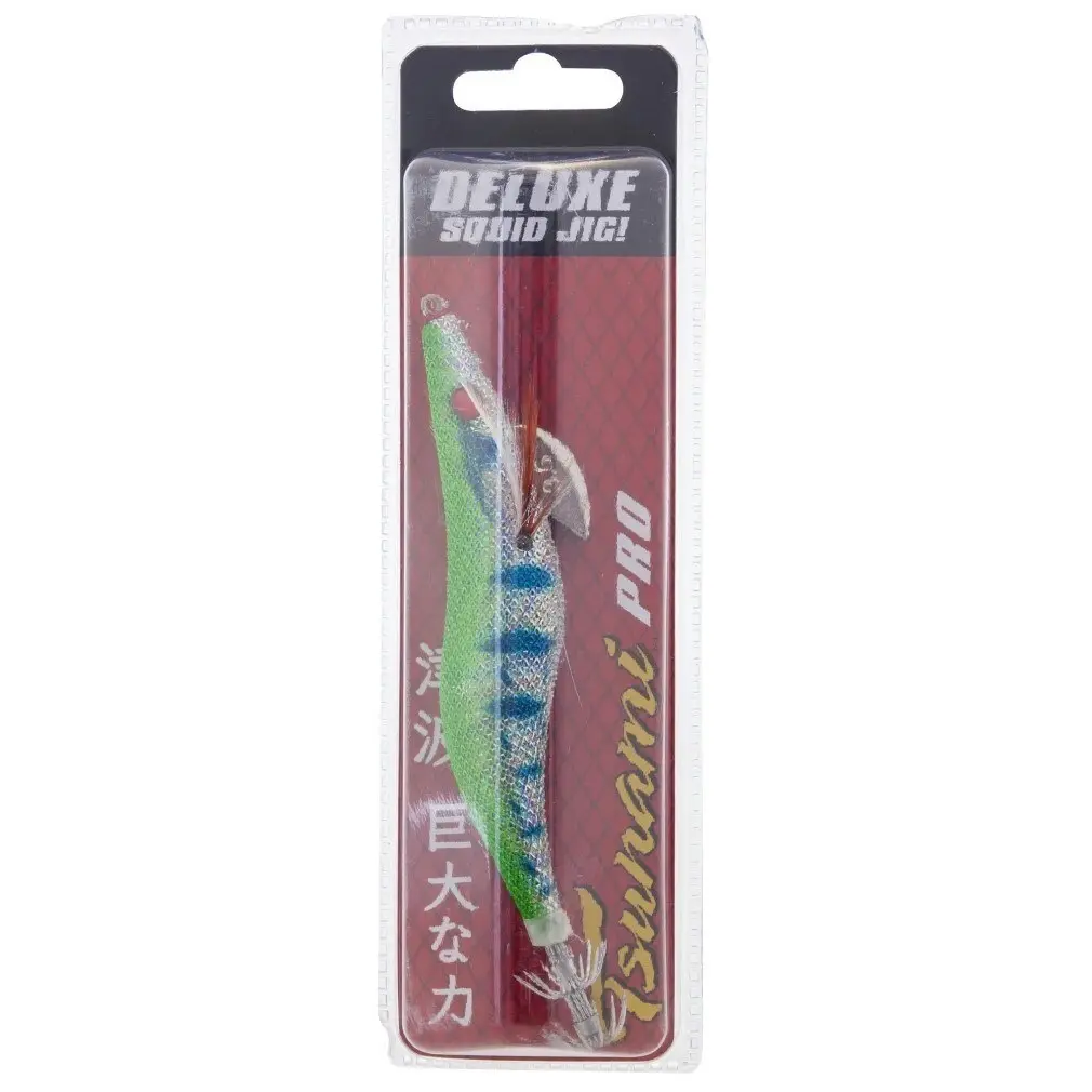 Size 3.5 Green/Blue Tsunami Pro Deluxe Egi Squid Jig Lure