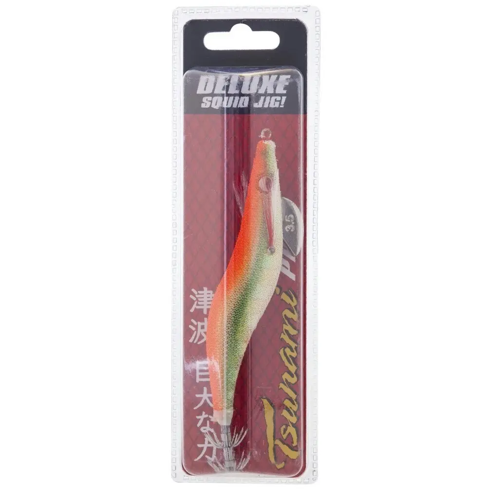 Size 3.5 Orange Tsunami Pro Deluxe Egi Squid Jig Lure