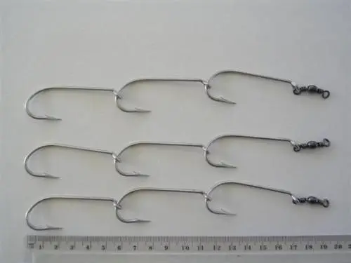 Mustad Pre-Rigged Swivel Gang Hooks 6/0 3 Hooks 3 Sets