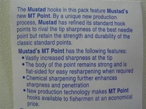 Size 2/0 Mustad 4202bln M.T Point Gang Hooks Chem Sharp Qty 40 Fishing Hooks