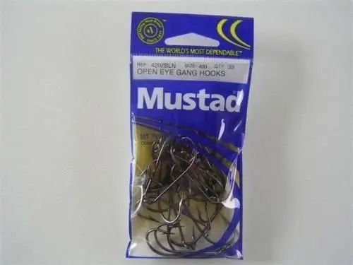 Size 4/0 Mustad 4202bln M.T Point Gang Hooks Chem Sharp Qty 33 Fishing Hooks