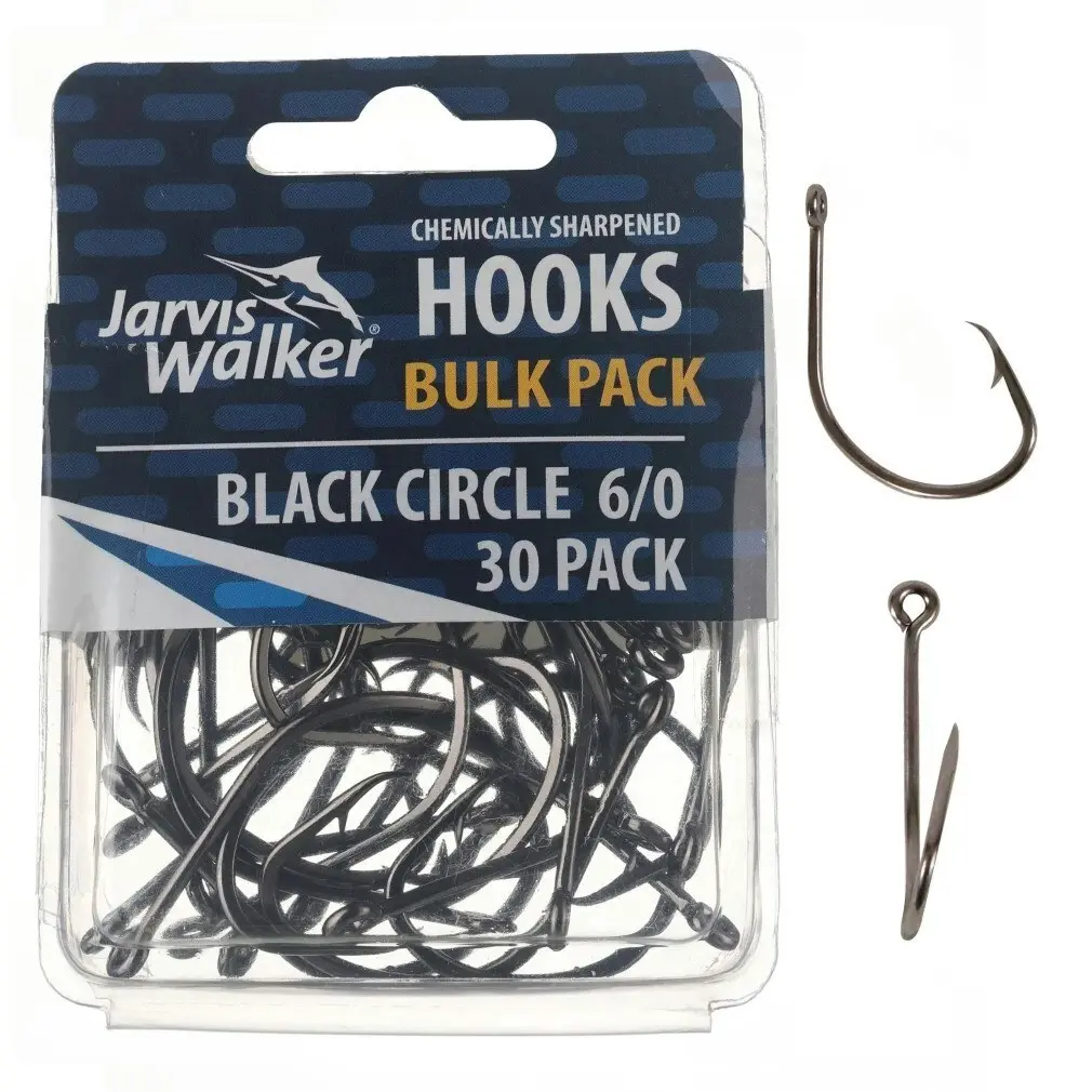 Jarvis Walker Chemically Sharpened Black Circle Fishing Hooks Value Pack