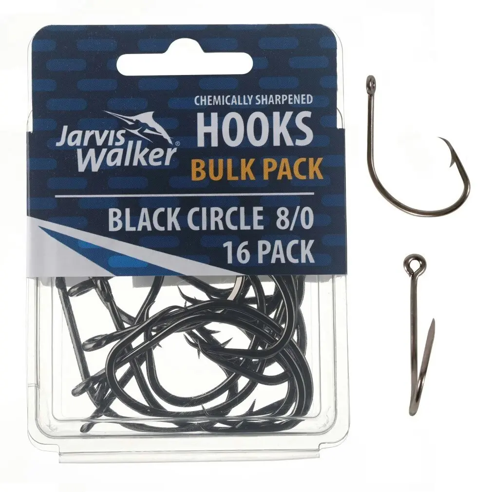 Jarvis Walker Chemically Sharpened Black Circle Fishing Hooks Value Pack