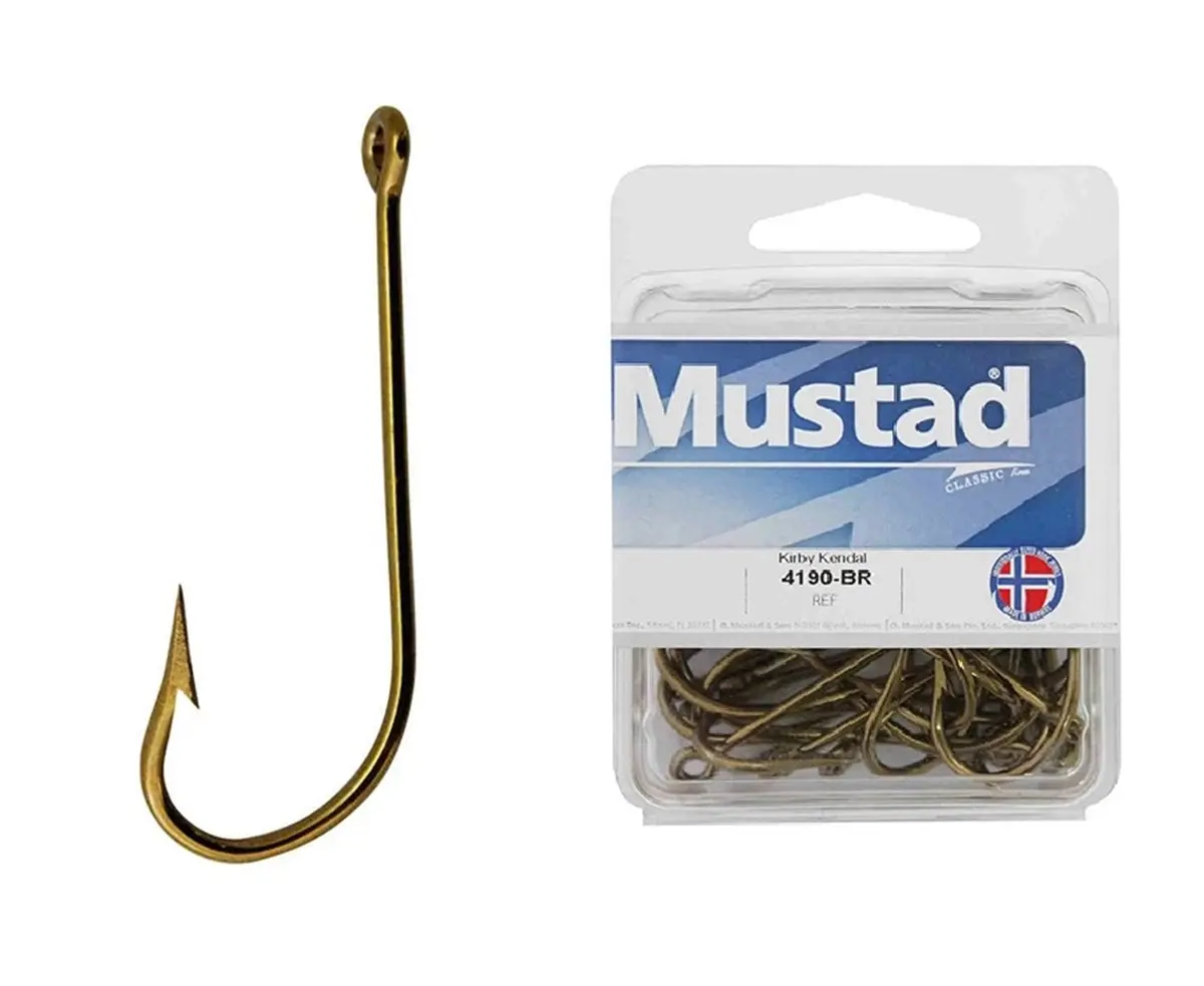 1 Box of Mustad 4190 Bronze Kendal Kirby Fishing Hooks