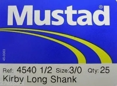 1 Box of Mustad 4540 1/2 Bronze Long Shank Kirby Fishing Hooks