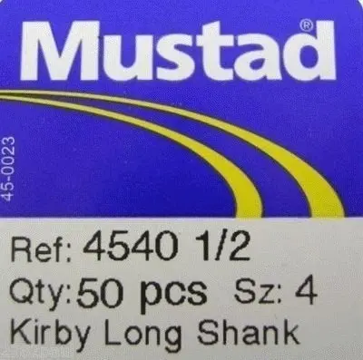 1 Box of Mustad 4540 1/2 Bronze Long Shank Kirby Fishing Hooks