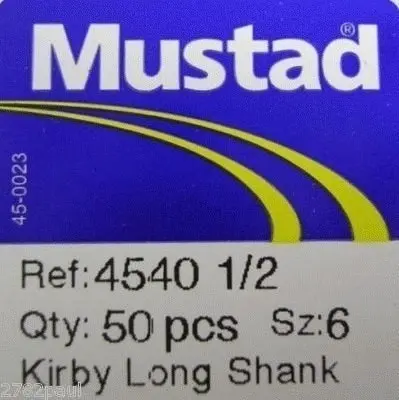 1 Box of Mustad 4540 1/2 Bronze Long Shank Kirby Fishing Hooks