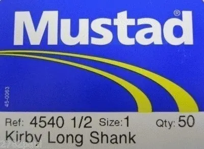 1 Box of Mustad 4540 1/2 Bronze Long Shank Kirby Fishing Hooks