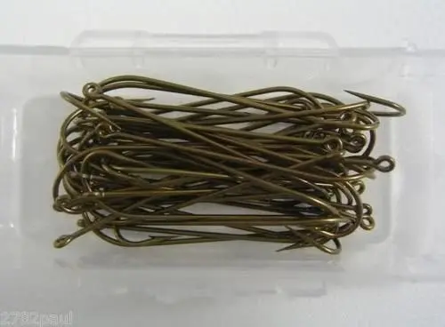 1 Box of Mustad 4540 1/2 Bronze Long Shank Kirby Fishing Hooks