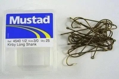 1 Box of Mustad 4540 1/2 Bronze Long Shank Kirby Fishing Hooks