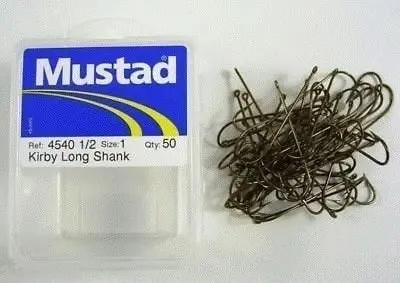 1 Box of Mustad 4540 1/2 Bronze Long Shank Kirby Fishing Hooks