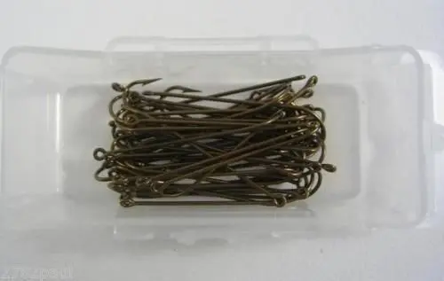 1 Box of Mustad 4540 1/2 Bronze Long Shank Kirby Fishing Hooks