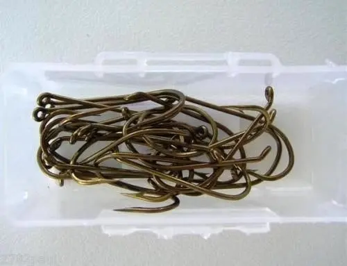 1 Box of Mustad Bronze 540 French Viking Fishing Hooks