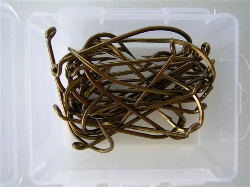 1 Box of Mustad Bronze 540 French Viking Fishing Hooks