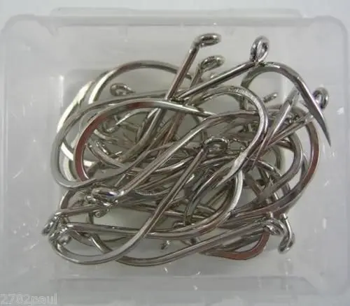 1 Box of Mustad 92554 2x Strong Nickle Plated Octopus Fishing Hooks