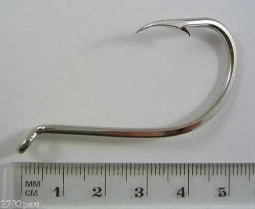 1 Box of Mustad 92554 2x Strong Nickle Plated Octopus Fishing Hooks