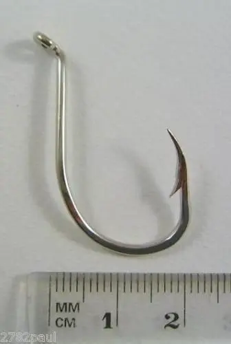 1 Box of Mustad 92554 2x Strong Nickle Plated Octopus Fishing Hooks