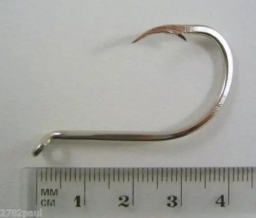 1 Box of Mustad 92554 2x Strong Nickle Plated Octopus Fishing Hooks