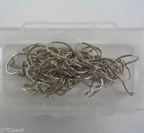 1 Box of Mustad 92554 2x Strong Nickle Plated Octopus Fishing Hooks