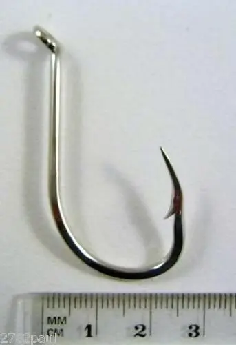 1 Box of Mustad 92554 2x Strong Nickle Plated Octopus Fishing Hooks