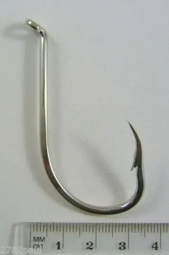 1 Box of Mustad 92554 2x Strong Nickle Plated Octopus Fishing Hooks