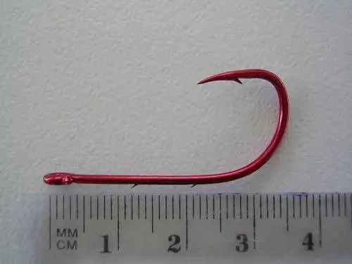 1 Box of Mustad 92668NPNR Red Baitholder Chemically Sharpened Fishing Hooks