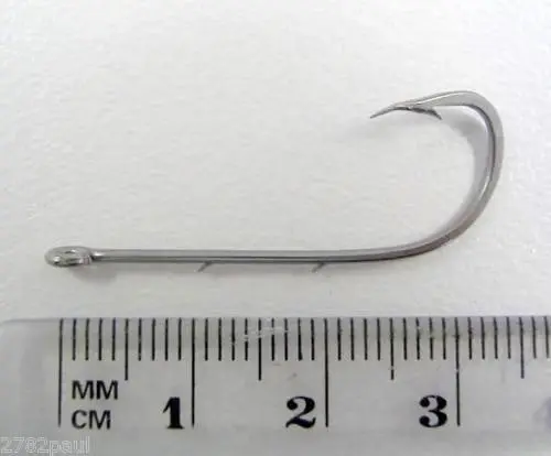 1 Box of Mustad 92647S Long Baitholder Stainless Steel Fishing Hooks