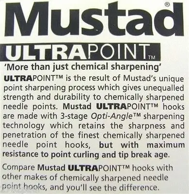 1 Packet of Mustad 10829NPBLN Big Gun Chemically Sharp Fishing Hooks