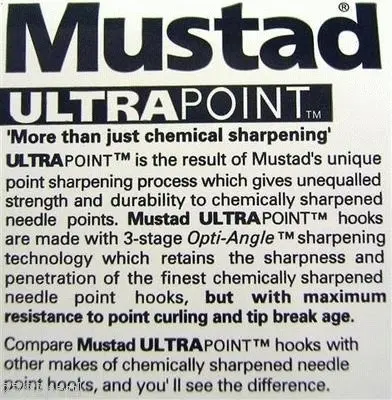 1 Packet of Mustad 3331NPGR Needle Sneck Weed Chemically Sharp Fishing Hooks