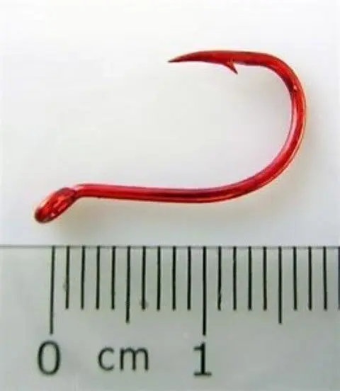 1 Packet of Mustad 92554NPNR Big Red Chemically Sharp Fishing Hooks