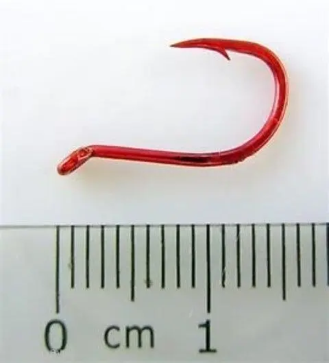 1 Packet of Mustad 92554NPNR Big Red Chemically Sharp Fishing Hooks