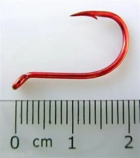 1 Packet of Mustad 92554NPNR Big Red Chemically Sharp Fishing Hooks