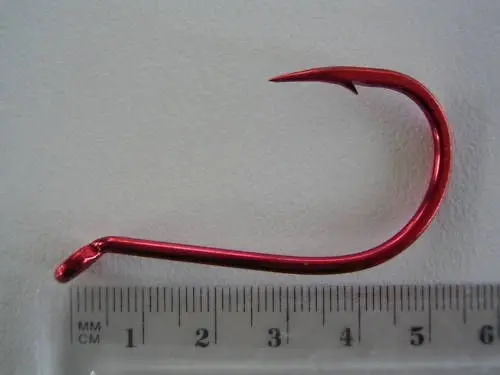 1 Packet of Mustad 92554NPNR Big Red Chemically Sharp Fishing Hooks