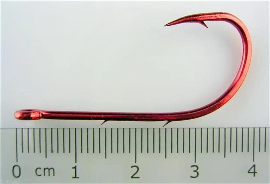 1 Packet of Mustad 92668NPNR Red Baitholder Chemically Sharp Fishing Hooks