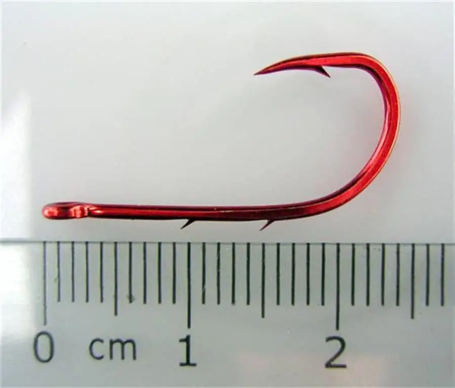 1 Packet of Mustad 92668NPNR Red Baitholder Chemically Sharp Fishing Hooks