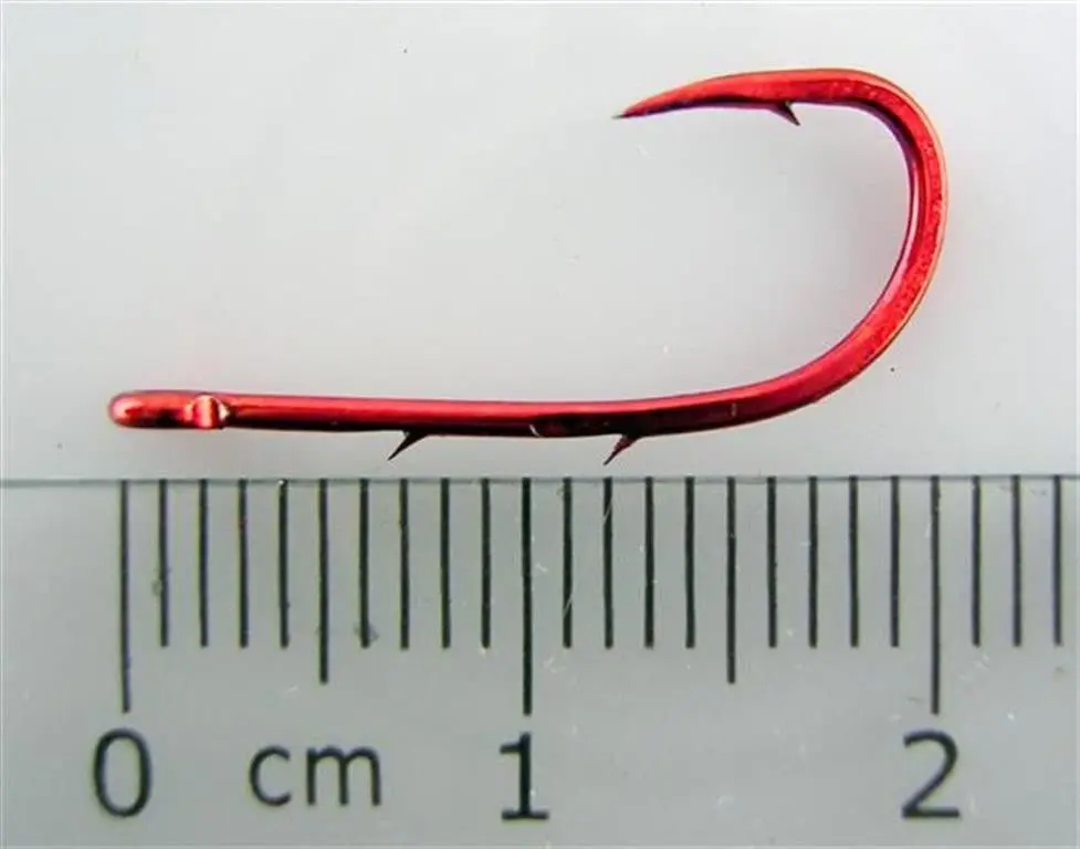 1 Packet of Mustad 92668NPNR Red Baitholder Chemically Sharp Fishing Hooks