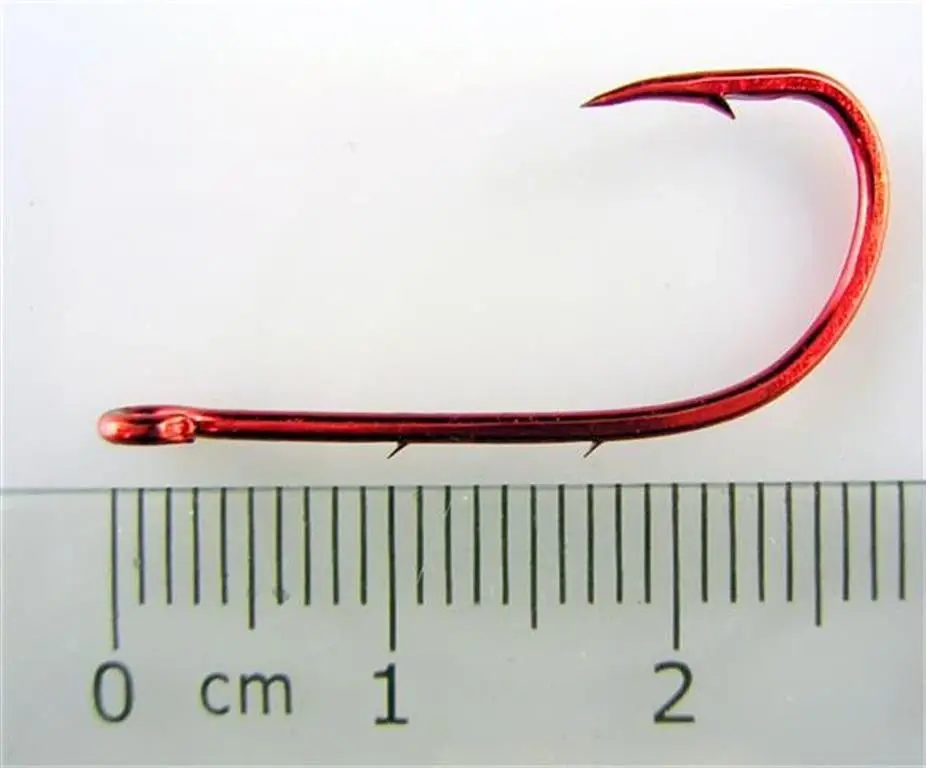 1 Packet of Mustad 92668NPNR Red Baitholder Chemically Sharp Fishing Hooks